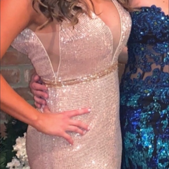 Jovani Deep V Sequin Gown for bridesmaid or prom - Picture 4 of 7